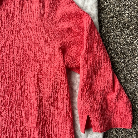 Alfred Dunner Coral Button Down 3/4 Sleeve Blouse Size L - Picture 3 of 7